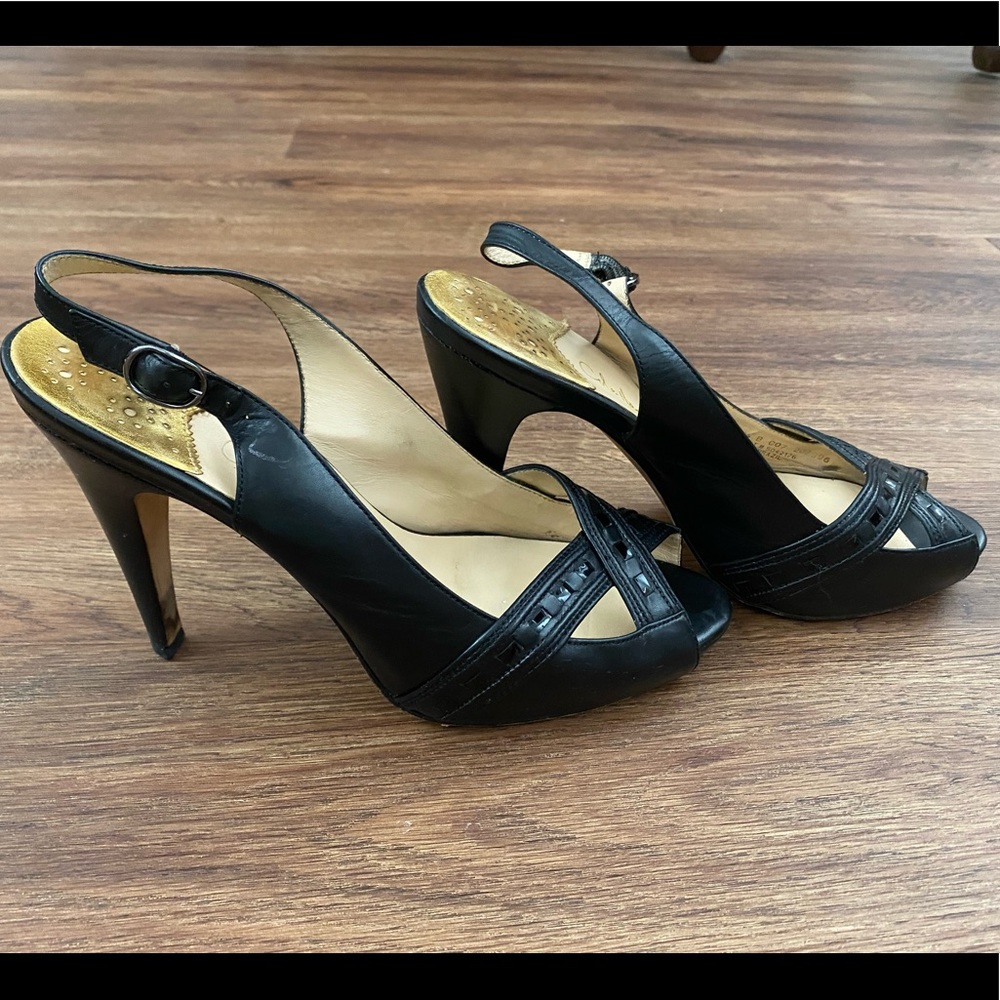 Cole Haan Nike Air Peep Toe Platform Slingback Heels 🖤
